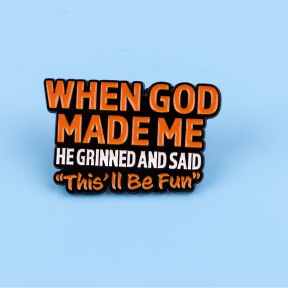 Orange and Black Lapel Pin Brooch, NEW - Picture 4 of 5